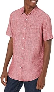 Amazon Essentials Men's Regular-fit Short-Sleeve Linen Shirt