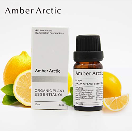 AMBER ARCTIC Limón Aceite Esencial Para Difusor, Aceite de Limón 100% Puro, Fresco, Orgánico, Vegetal, 10Ml / 0.33Oz