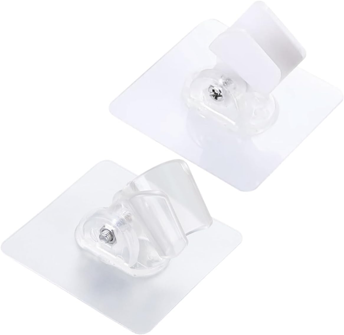 Adjustable Shower Head Holder 2pcs Wall Mount Rack Rotating Sprinkler No Drilling Bracket(White)