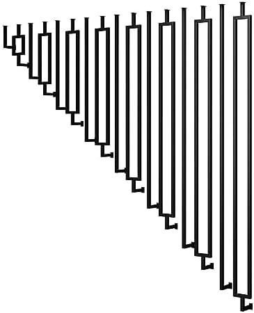 Modern Wrought Iron Stair Balusters - Satin Black Metal Railing for Staircase, Corridor, Attic & Porch Décor - 120cm (47.24inch) Decorative Spindles