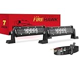 Firehawk LED Light Bar 7 Inch 40,000LM 2PCS, 2026 New Japanese Chips, Spot Flood Combo Beam, Driving Off Road Fog Work for Truck Pickup ATV UTV SUV Cart IP68 Waterproof with 12V Wiring Harness kit