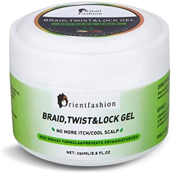 Orientfashion Locks Braid Gel | Extreme Hold, Smooths & Tames Frizz | No Flaking or Drying | High Shine, Long Lasting for Braids, Locks, Twists, Cornrows | (Peach, 8.8oz(Pack of 1))