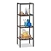 Relaxdays Estantería de baño bambú con 4 estantes, 110 x 34,5 x 33 cm, alta estantería de pie, madera, marrón obscuro