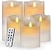 comenzar Flameless Candles,Led Candles Realistic Moving Set of 5(H4 4" 4" 6" 6" xD3.25) Flickering Candles with Remote Timer(Batteries not Included)