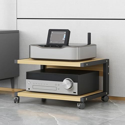 Soporte de audio de 2 niveles de madera para consolas de juegos y DVD 2