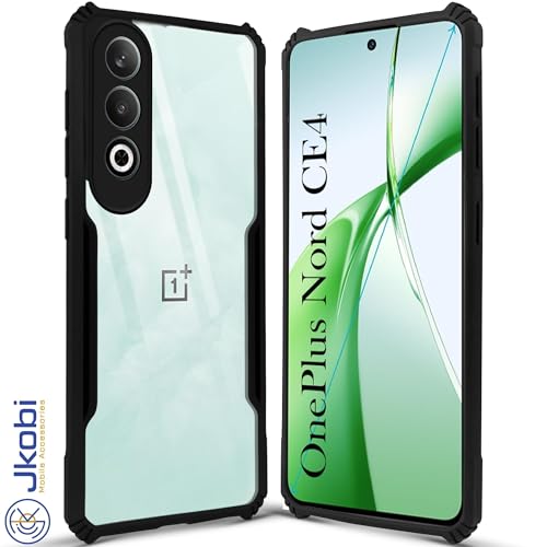 Image of Jkobi Back Case Cover for Oneplus Nord CE 4 (Polycarbonate Clear Panel with Shockproof | Professional Black)