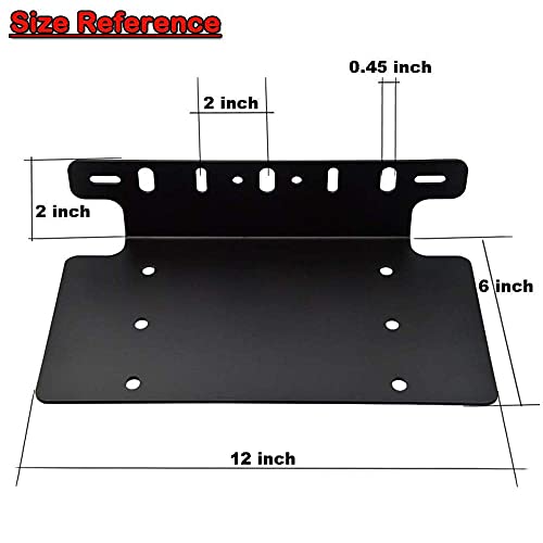 Dasen Compatible With 3” 6" 7" 12" 17" 20" Led Light Bar American Standard 6X12In Front License Plate Mounting Bracket Compatible With Truck Suv 4X4 4Wd Off-Road Truck Jeep #TOP1