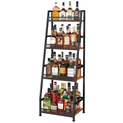 4-Tier Trapezoid Liquor Stand for...