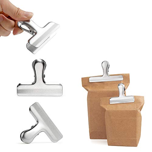 12 Pack Heavy Duty Chip Bag Clips, 3 Inch Wide Stainless Steel Food Bag Clip, Perfect for Air Tight Seal Grips on Coffee, Food & Bread Bags, Office Kitchen Home Usage (No Sharp Edges) - Image 5