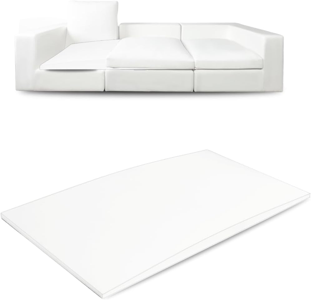 - Couch Cushion Supports for Sagging Seat 22'' x 22'' High Density 40D Curved Foam Sofa Cushion Support Under The Saggy Pads Firmer Foam Lifters for Saggy Couch (White (Set of 3), 48 Inch * 25 Inch)