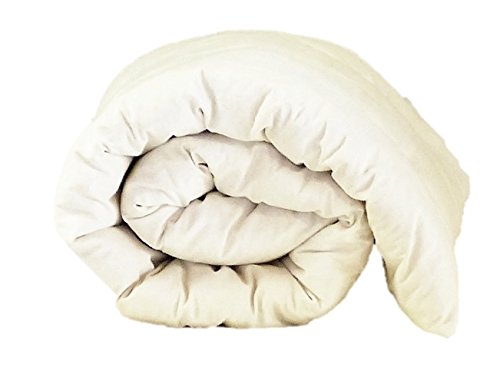 White Lotus Home Organic Cotton Mattress Topper with 100 Organic Twill Outer Case Queen Off White