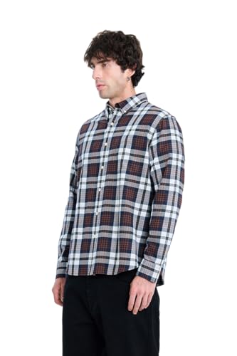 Image of SNITCH Men Casual Shirt | Regular Fit Full Sleeve Button-Down Collar Buffalo Check Pattern | Premium Cotton Blend & Breathable Fabric Outings