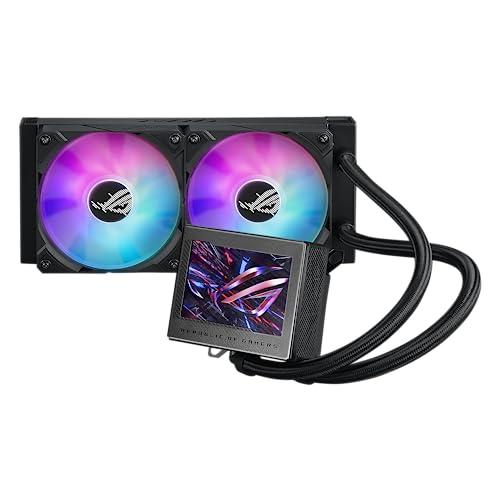 ASUS ROG Ryujin III 240 ARGB All-in-one Liquid CPU Cooler with 240mm Radiator. Asetek 8th gen Pump, 2X Magnetic 120mm ARGB Fans (Daisy Chain Design), 3.5” LCD Display,BLACK