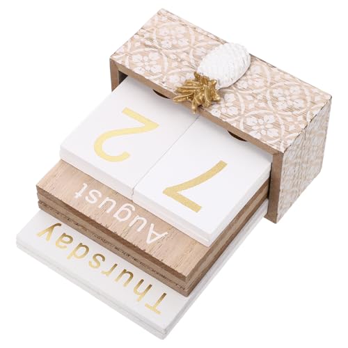 Decoracion creativa con calendario de mesa de madera para regalar en la oficina