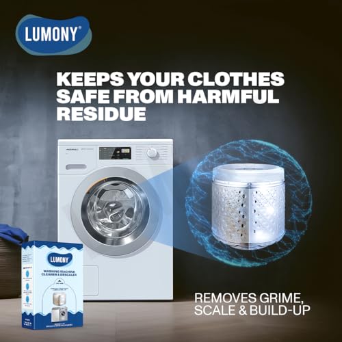 Image of LUMONY | Washing Machine Cleaner & Descaler Tablets | 10 Tablets | Removes Powerfully Dissolves Soap & Limescale Bulid-Up | Used for Front Load & Top Load | Protects Clothes from Residue Damage