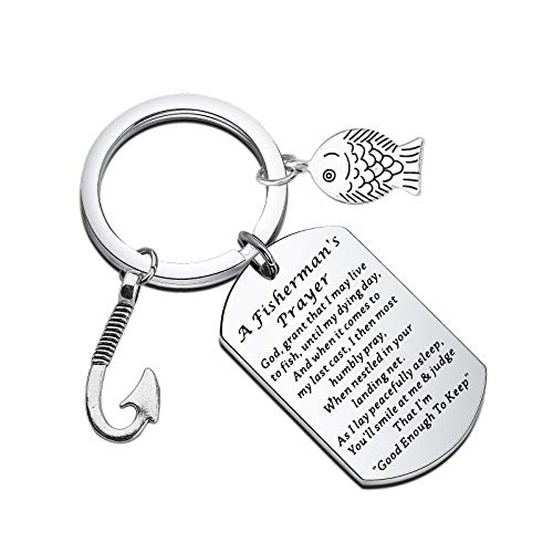WSNANG Fisherman Anglers Gift A Fisherman's Prayer Keychain Fishing Lover