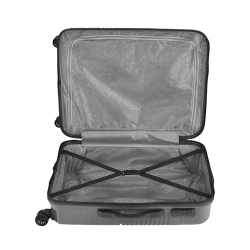 Image of Safari Carter Hard-Sided Polypropylene 5 Years Warranty 8 Wheels Spinner Carry-On Luggage (55, Grey),Medium, 67 Cm