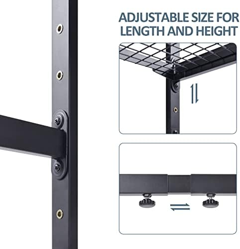 KINGRACK Over Sink Dish Drainer Rack, 3 Tier Adjustable Length and Height, Large Space Dish Rack with Cutlery Holders, Hooks, Cup Holder, etc, Black