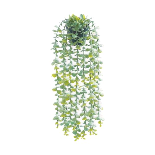 Freyalife 1Pcs Fake Plants Eucalyptus,Artificial Potted Faux Hanging Plants for Vintage Boho Home Living Bedroom Kitchen Farmhouse Bathroom Office Desk Book Shelf Wall Room Accessories Decor Indoor