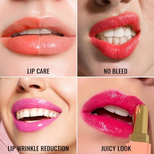 3. Bild von Oulac 2 in1 Lippenstift und Lip Balm, Saftiger und Glänzender Lippenpflege Lippenstift,Geschmeidige und Hydratisierte Lippen, Glänzendes Finish für trockene, rissige und spröde Lippen, Vegan (01)