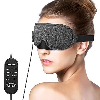 DR.PREPARE Heated Eye Mask With Temperature & Timer Control, USB Warm Compress For Dry Eyes, Sleep, Blepharitis, Dark Circles, MGD And Puffy Eyes - Earplugs Included
