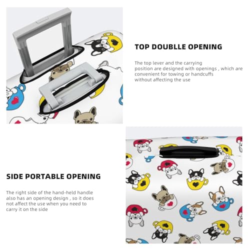 Luggage Cover Protector Suitcase Cover - High Elasticity French Bulldog With Coffee Cup Suitcase Cover for Luggage2
