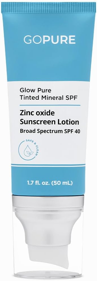 goPure Glow Pure Tinted Mineral SPF 40 PA +++ | Dermatologist-tested Face Sunscreen | Tinted Moisturizer with SPF | Protected Glowing Skin | No artificial fragrance, Reef-Friendly & Natural Sunscreen