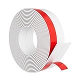 Elvone Heavy-Duty 20 ft x 1 in Weather Stripping, Door Draft Stopper Silicone Seal Strip for House and Glass Shower Doors for Collision and Side Gaps of Door and Windows, White