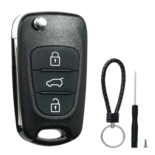 SUPALAND Coque Clé Compatible pour Hyundai i10 i20 i30 ix20 ix35 & Kia Rio Ceed Sportage Venga Soul Sorento TéLéCommande Coque Voiture 3 Boutons...