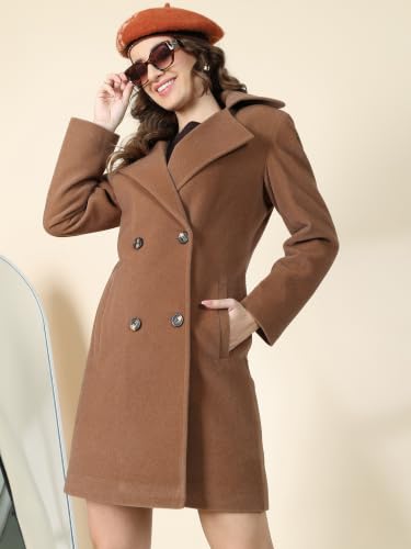 Image of PLAGG Women's Notched Lapel Long Overcoat