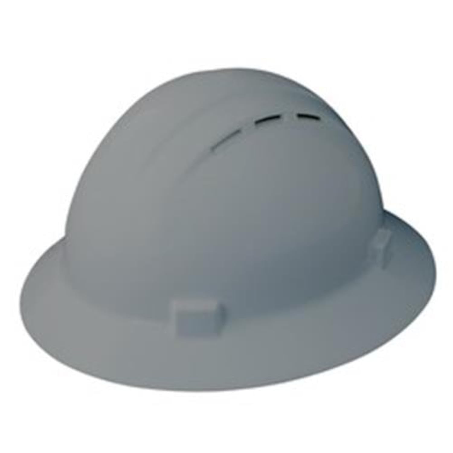 ERB Safety 19637 Americana Full Brim Vent Mega Ratchet Hardhats, 6.5" x 8", Gray