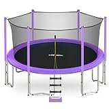 Zupapa 16 15 14 12 10 8FT Kids Trampoline 425LBS Weight Capacity with Enclosure net Safety Pad Jumpi
