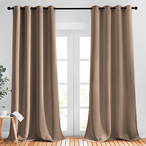 NICETOWN Blackout Curtains 90 inches Long for Bedroom - Grommet Light & Heat Blocking Window Treatments Soundproof Drapes for Living Room (2 Panels, W
