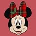 Women's Mickey & Friends Christmas Minnie Mouse Holly Plaid Bow Racerback Tank Top - Red Heather - Small