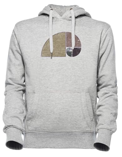 Sweat à capuche homme femme Fibonacci gris original hoodie unisexe imprimé spirale géométrique