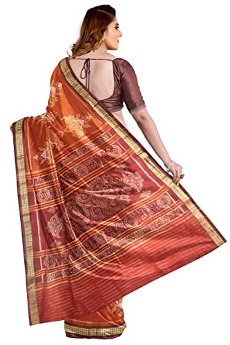 Image of Sambalpuri Handloom Saree Women's Cotton Saree Odisha Handloom Handmade Pure Cotton Khandua Natural Cotton Ikat Sambalpuri Saree For Women ikat Handloom Saree For Women 5SE9BC-495