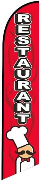 Breakfast Lunch and Breakfast Special Restaurant Advertising Feather Flag Kits Package, Includes 3 Banner Flags, 3 Flag Poles, and 3 Ground Stakes