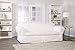Classic Slipcovers WDEN2PC10WHT Sofa slipcover, 2 Piece, Separate Cushion Cover, Pure White