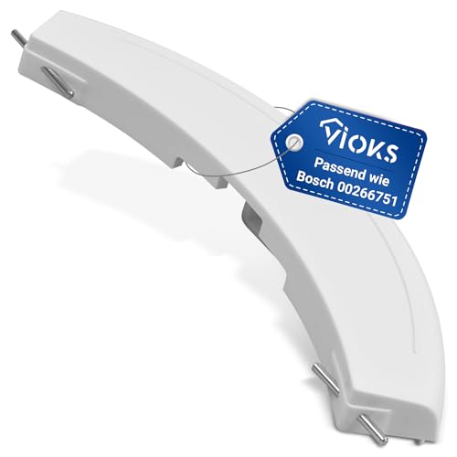 VIOKS Maniglia per porta 200 x 47 x 18 mm, colore bianco, ricambio per Bosch Siеmens 266751 00266751 – Maniglia apriporta con assi per lavatrice, porta e Bosch Maxx 7 Sensitive maniglia porta Bоsch