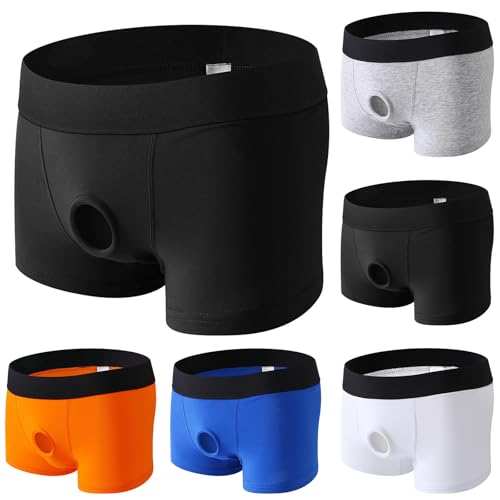 Thatrich Mens Sexy Open Front Underwear Lightweight Boxer Briefs Quick Dry Bikini Underwear Comfortable Breathable Undershort