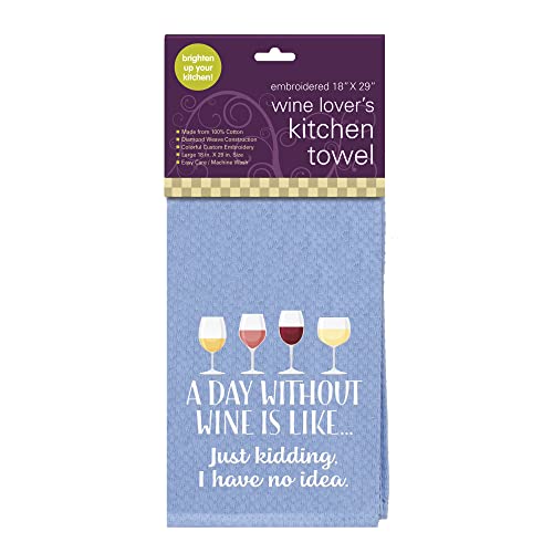 Chris's Stuff Baumwolltuch für Weinliebhaber, 73,7 x 45,7 cm, lustiges Zitat [A Day Without Wine] Cover