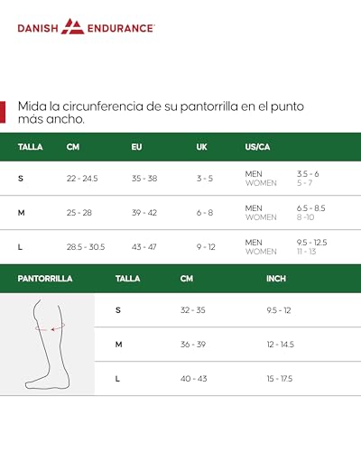 DANISH ENDURANCE Calcetines de Compresión Algodón Orgánico, Mujer y Hombre, Deporte, Recuperación, 1 y 3 Pack, Negro, 39-42