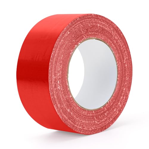 Red Duct Tape Heavy Duty Waterproof 40 Yards X 2 Inch 9 Mils Thickness Strong Adhesive Sticky No Residue Easy Tear by Hand for Home Repairs Indoor Outdoor Crafts Packing HVAC and Construction