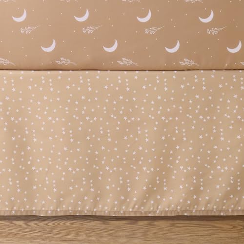 Image of The Peanutshell Crib Bedding Set for Girls or Boys, Boho Celestial Nursery Decor, Gender Neutral Baby Bedding, 3pc Moon, Sun, Stars