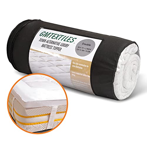 GMTEXTILES II II HOTEL QUALITY(Microlite) MICRO FIBER MATTRESS TOPPER THICK 5 CM, BOX STITCHED IN, ANTI ALLERGENIC Double(137X190cm)