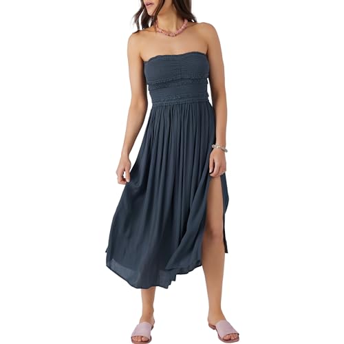 devyn smocked strapless midi dress O'Neill Juniors' Devyn Smocked Strapless Dress