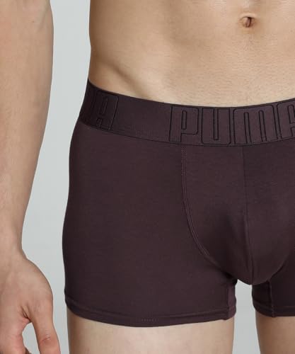 Image of Puma Bamboo Men's Trunks - Warm Chestnut - White