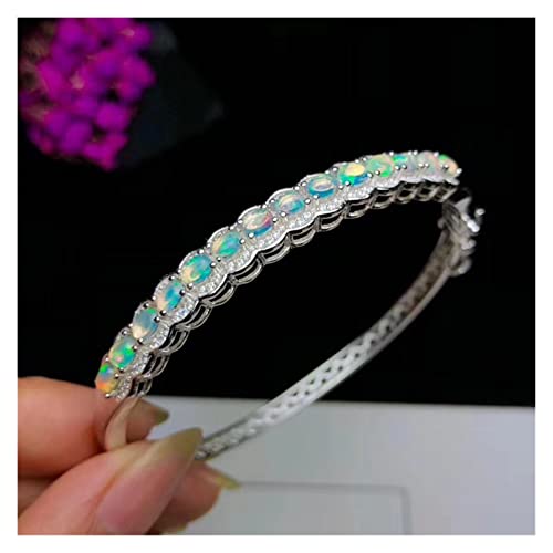 Bracelet opale naturelle en argent 925 véritable d'exception