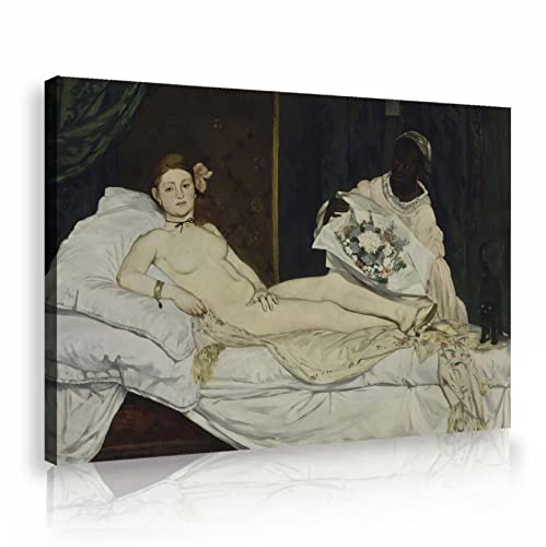 Peinture réplique Édouard Manet Olympia art mural salon chambre 55x85