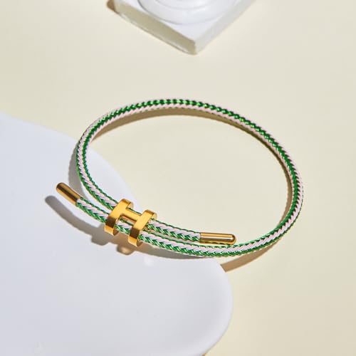 Image of AIMADE Adjustable Charm Bracelet for Women, 18K Gold Plated Titanium Steel